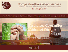 Tablet Screenshot of pompes-funebres-villemuriennes.com